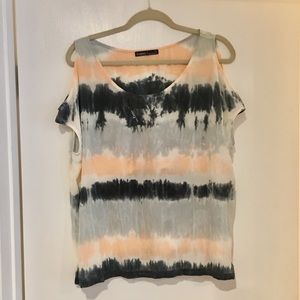Gypsy 05 tie dye cold shoulder top 100% silk